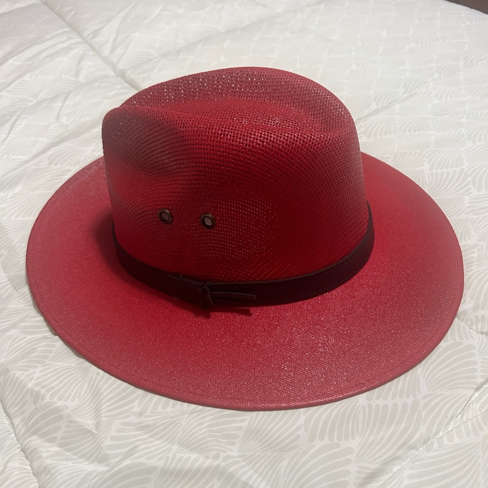Crown’s Parra Panama Genuine Leather Red Hat